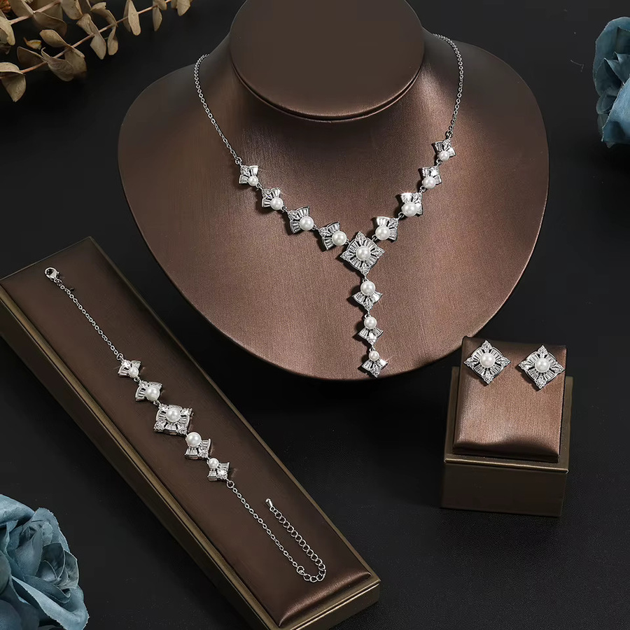 ZAKOL Schmuckset, Silberfarbe, Zirkonia, Perle, Damen - Bild 2