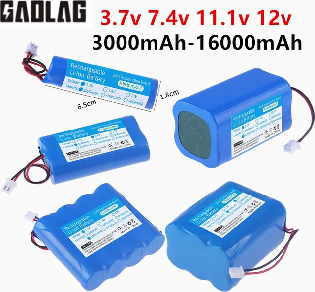 GAOLAG Lithium-Ionen-Akku mit PCB für Bluetooth-Lautsprecher und Solarscheinwerfer, 12000 mAh, Blau - Bild 1