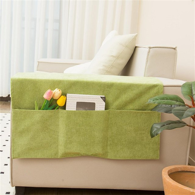 Sofa Armlehnen Organizer Tasche in Grün zur Aufbewahrung von Handy, Brille und Fernbedienung - Bild 1