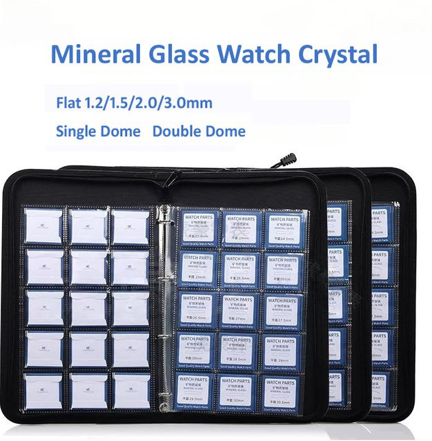 RACDONA Uhrenkristall-Set Mineralglas, flach / Einzelkuppel / Doppelkuppel, Unisex - Bild 1