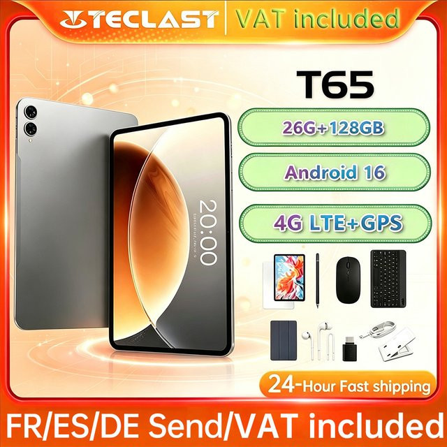 Teclast T65 Tablet TLA001 in Grau mit 13,4 Zoll Android 16 Display, 18GB RAM, 128GB ROM, 4G LTE, GPS und 8000mAh Akku - Bild 1