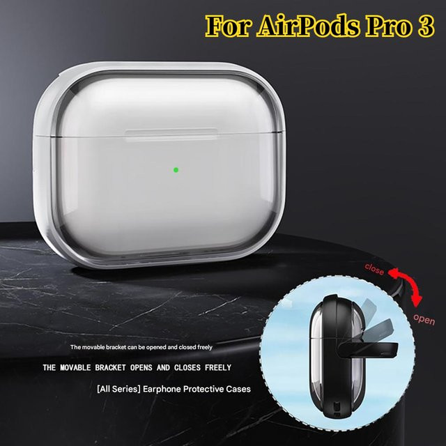 Stoßfeste transparente Schutzhülle für Apple AirPods Pro 3 mit Ständer für die kabellose Ladebox - Bild 1