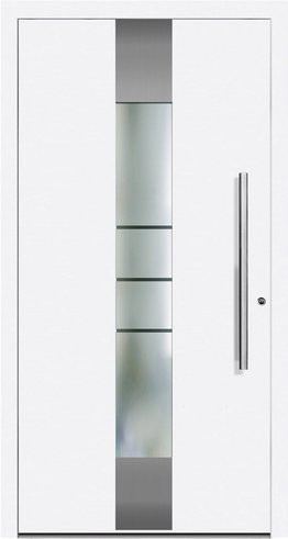 KNOCK Aluminium-Haustür PRAG in Weiß mit Glaseinsatz und RC2-Schutz, Höhe: 210,0 cm, Breite: 100,0 cm - Bild 1