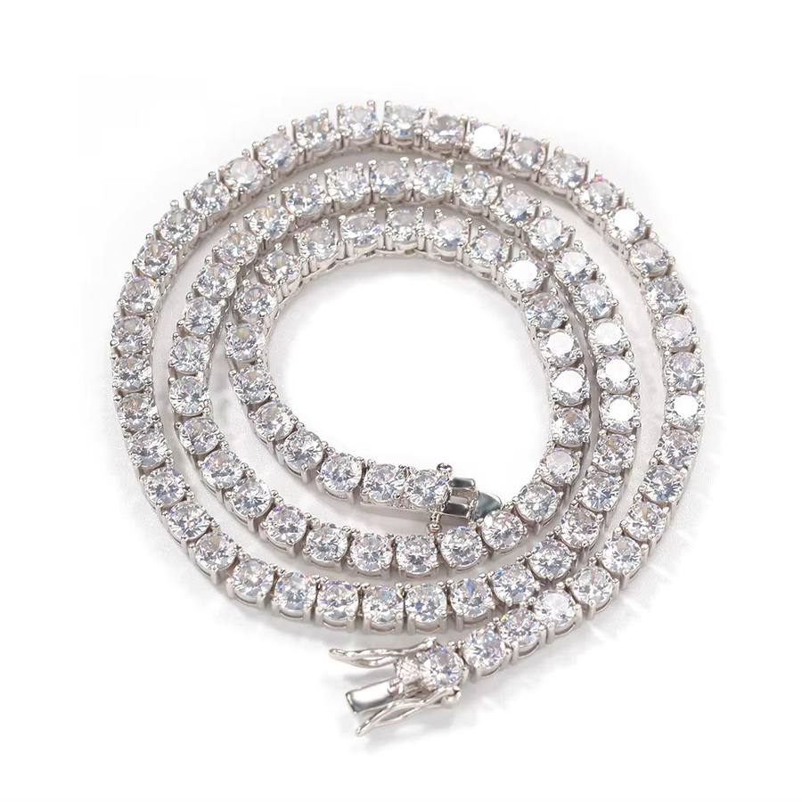 Uwin Tenniskette, 4 mm, Silber, Zirkonia, Unisex - Bild 3