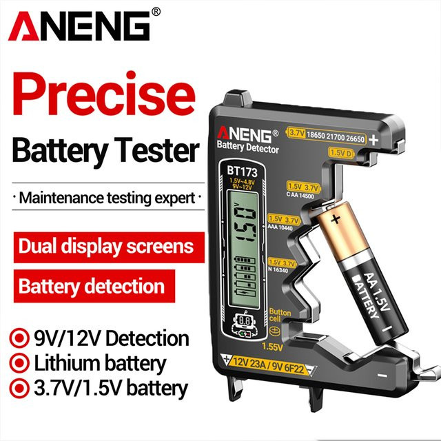 ANENG BT173 Universal Batterie Tester mit visuellem Display für AA, AAA, C, D, N und 9V Batterien - Bild 1