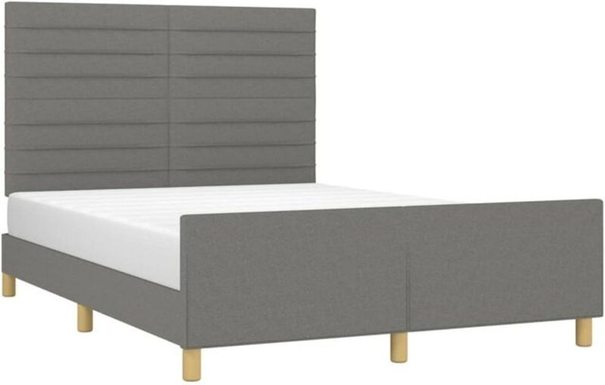 Polsterbett vidaxl in Anthrazit aus Stoff und Massivholz, B/T/H: 140 x 190 x 128 cm - Bild 1