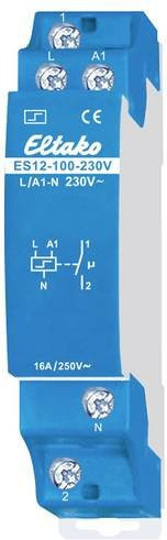 Eltako Stromstoß-Schalter ES12-100-230V für Hutschiene, 1 Schließer, 16 A, Blau - Bild 1