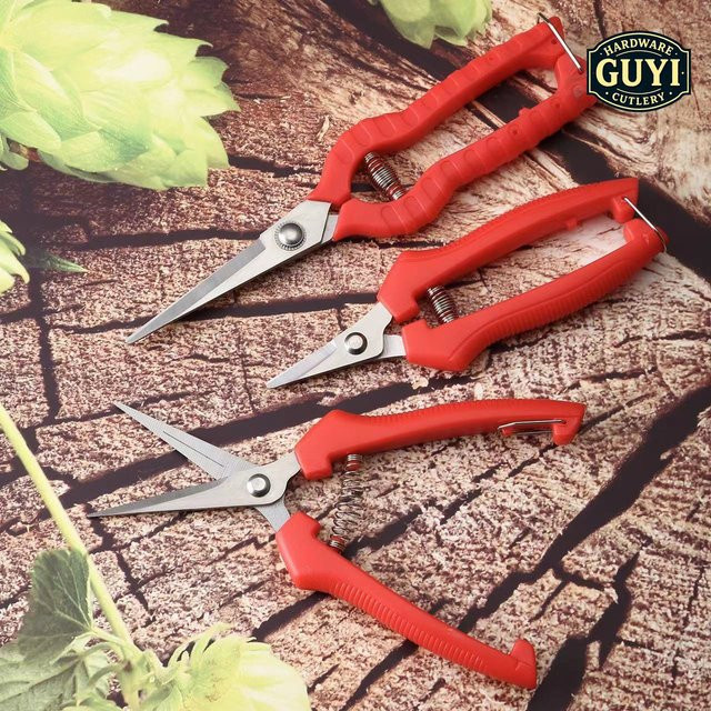 GUYI Gartenschere in Rot für die Gartenarbeit zum Beschneiden von Ästen, Blumen und Obstbäumen - Bild 1