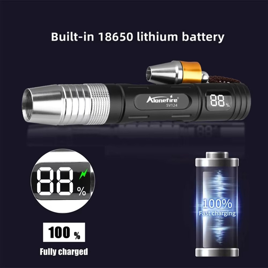 Alonefire 4 in 1 LED UV Taschenlampe mit 365 nm und 395 nm für die Identifikation von Schmuck, Edelsteinen und Bernstein in Smaragdgrün - Bild 3