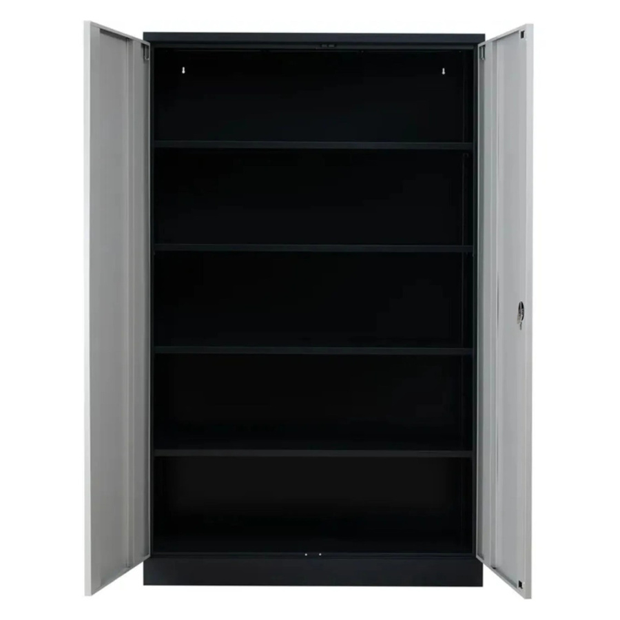 PROREGAL Stahlschrank Bee mit 7 verstellbaren Fachböden und abschließbaren Türen, Anthrazit-Grau, H x B x T: 195 x 92 x 60 cm - Bild 2