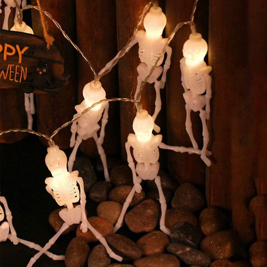Peach Forest LED Skelett Lichterkette in Weiß für Halloween Dekoration im Haus oder Garten - Bild 3