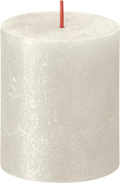 Bolsius Rustik-Kerze Shimmer in Elfenbein, Höhe: 8,0 cm, Durchmesser: 6,8 cm - Bild 1