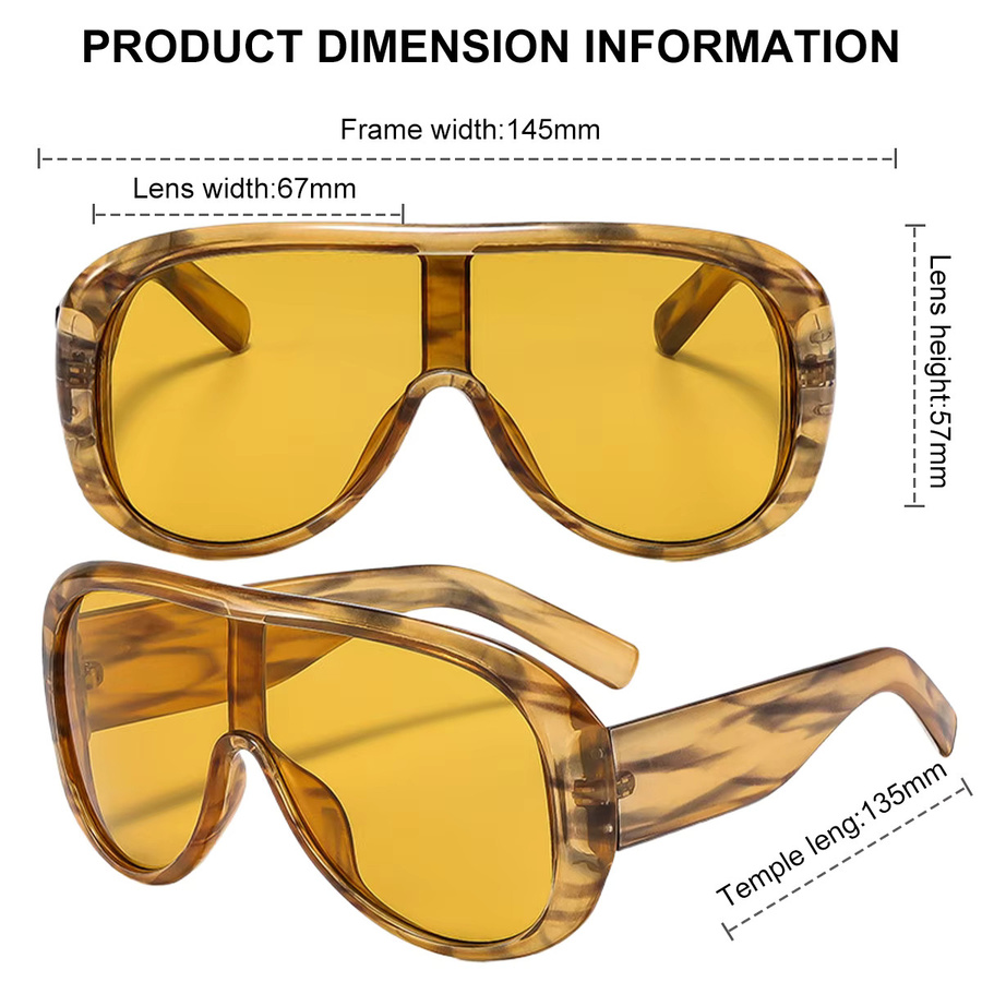 GENTLE LIU Sonnenbrille Wrap-Around, Vollrand, Kunststoff, Schwarz, Damen - Bild 3