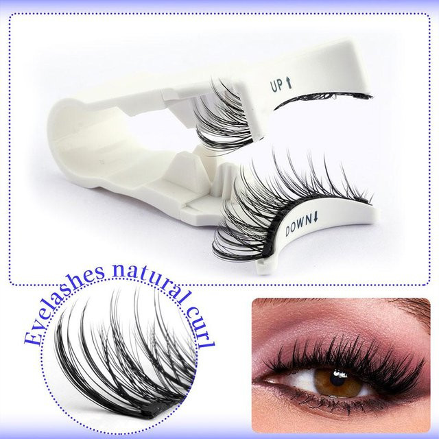 Magnetische falsche Wimpern, 3D-Kunstwimpern, Schwarz, Damen, 1 Paar - Bild 1