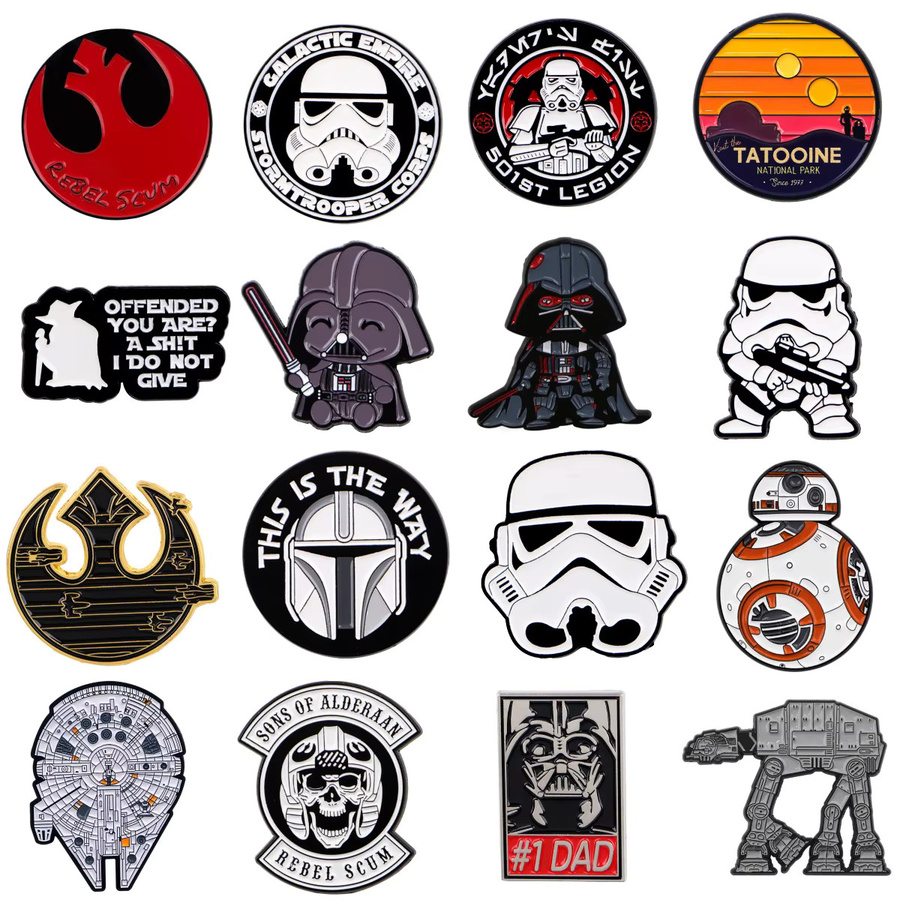 Star Wars Anstecknadeln, Roboter, Emaille, Bunt, Unisex - Bild 3