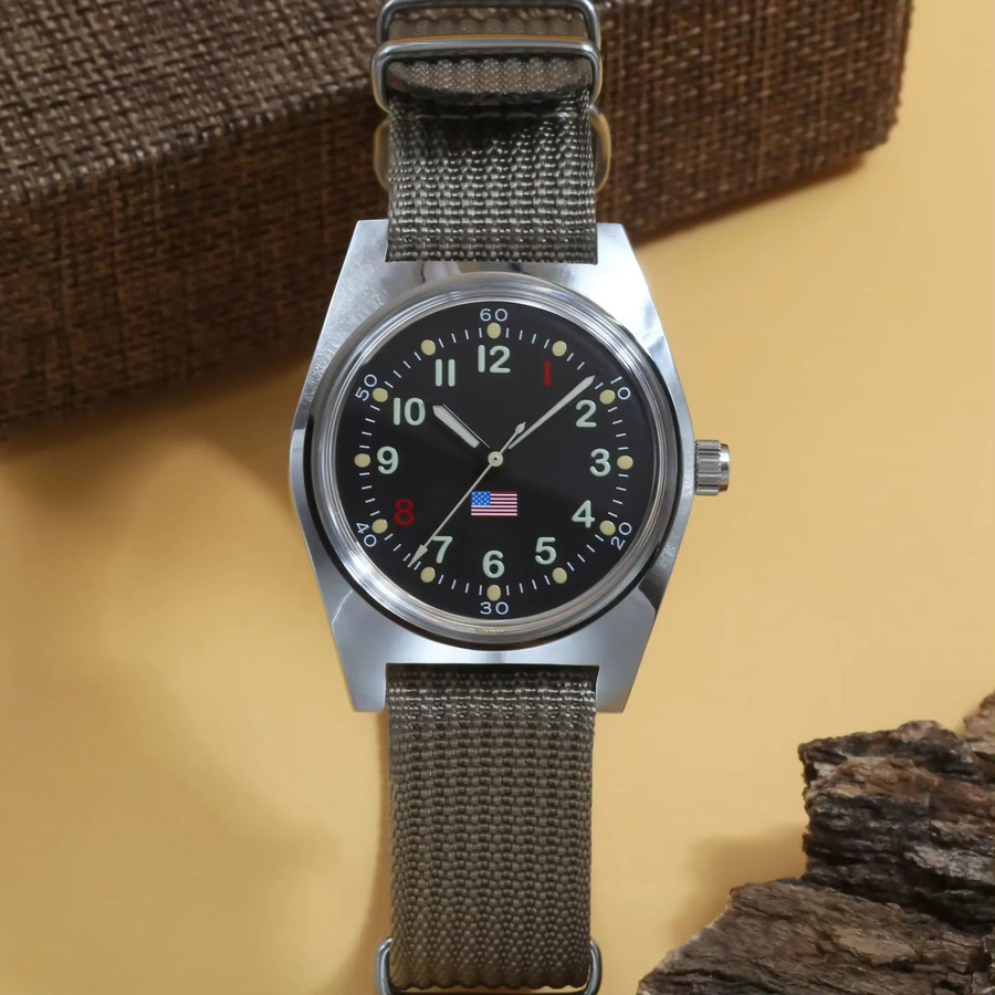 HEIMDALLR Armbanduhr, Handaufzug, Edelstahl, 36 mm, Herren, Schwarz - Bild 2