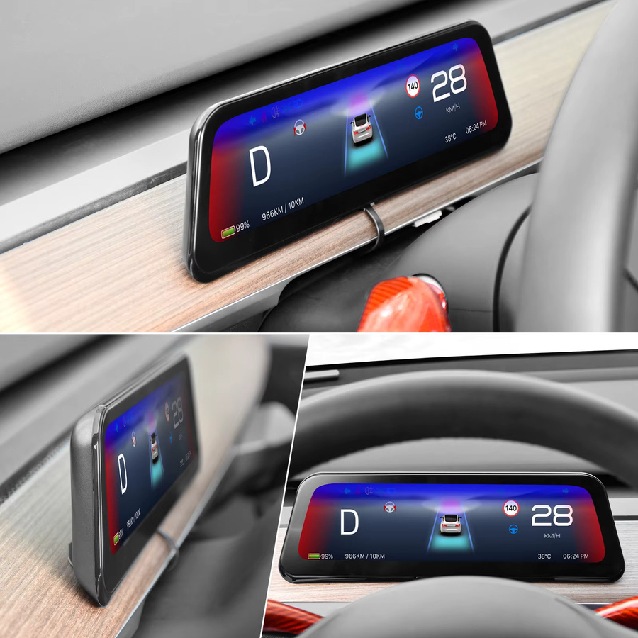 Navmaker Head-Up-Display für Tesla Model Y, Kombiinstrument und Frontdisplay mit Carplay-Tachometer, Schwarz - Bild 2