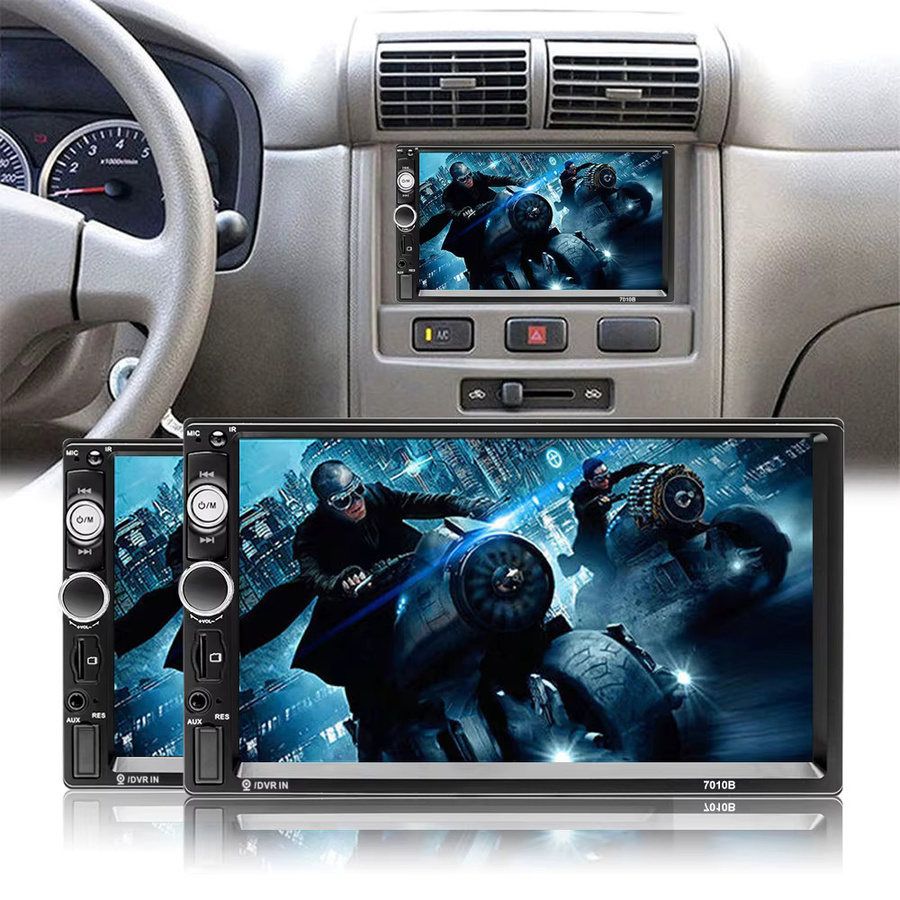 Podofo 2Din 7 Zoll Autoradio mit Android und iPhone Mirror Link, Bluetooth, FM-Radio, AUX und USB-Ladefunktion in Schwarz - Bild 5