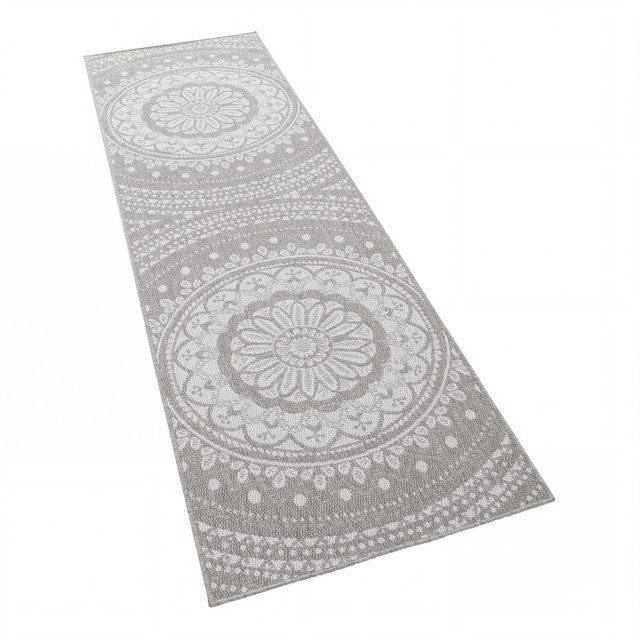 In- & Outdoor-Teppich Breezy in Grau mit verspieltem Boho-Muster, B/T: 80 x 250 cm - Bild 1
