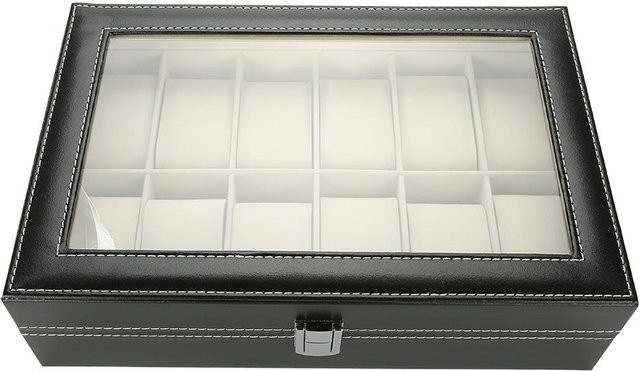CosyHome Uhren Präsentationskoffer, 12 Fächer, PU Leder, Unisex - Bild 1