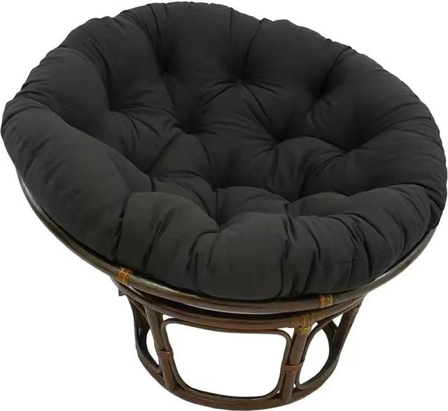 Rundes Sitzkissen für Schaukelkörbe und Hängesessel in Schwarz, Durchmesser: 40 cm - Bild 1