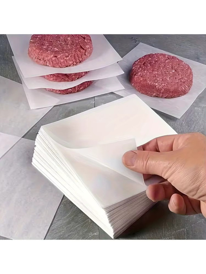 100 Stück antihaftbeschichtetes Backpapier in Weiß zum Aufbewahren von Hamburgern, Keksen und Lebensmitteln - Bild 5