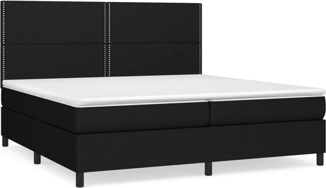 vidaXL Boxspringbett Hybrid mit Matratze und Taschenfedern, Schwarz, B/T: 200 x 200 cm - Bild 1