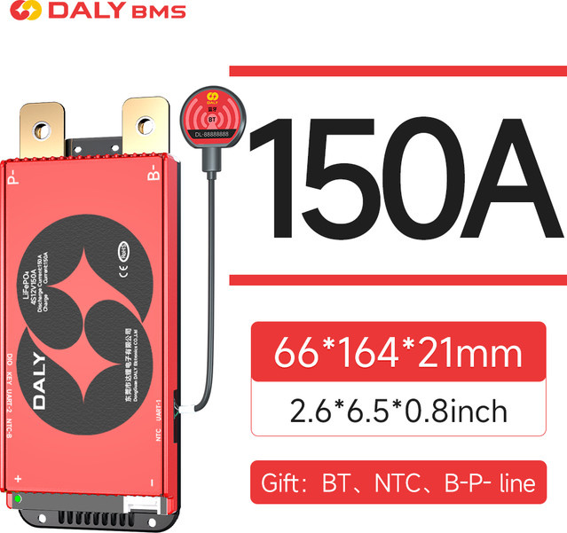 Daly BMS Batteriemanagementsystem für LiFePo4 und Li-Ion in Rot - Bild 1