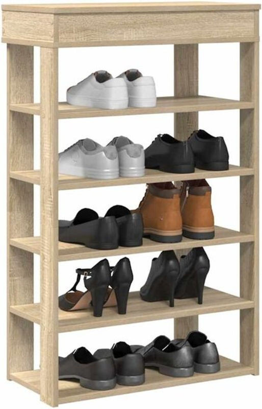 Schuhregal Vidaxl Modern in Sonoma-Eiche Natur aus Holzwerkstoff, B/T/H: 60 x 30 x 98 cm - Bild 1