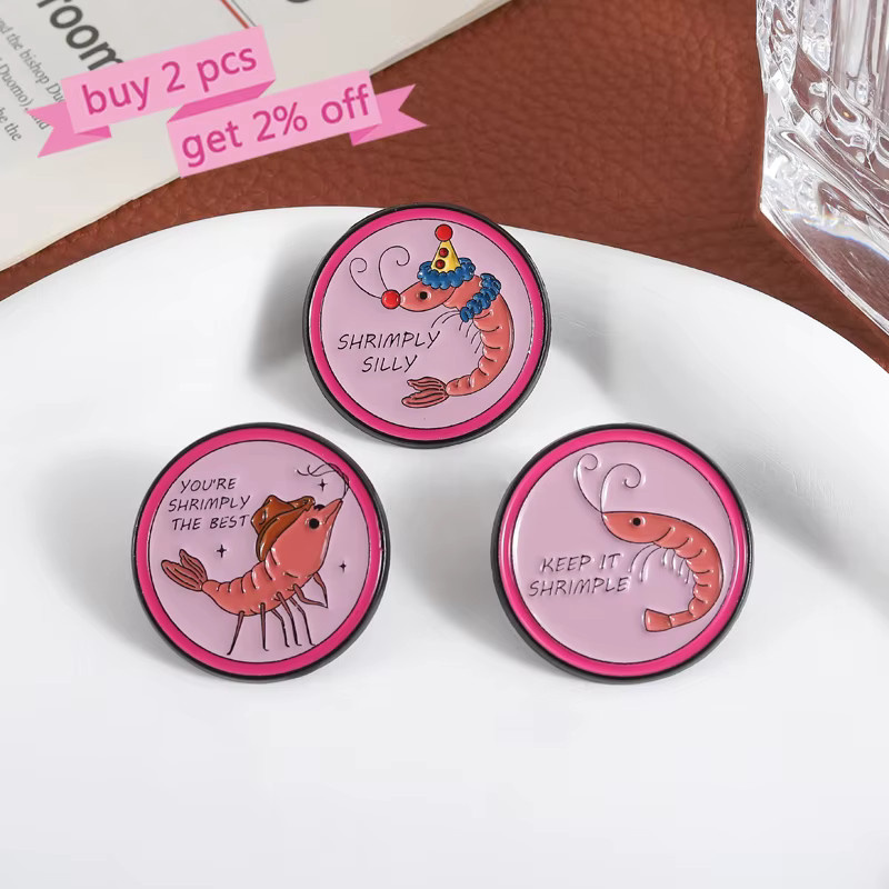 Shrimply Silly Emaille-Anstecknadeln, Bunt, Kinder - Bild 2