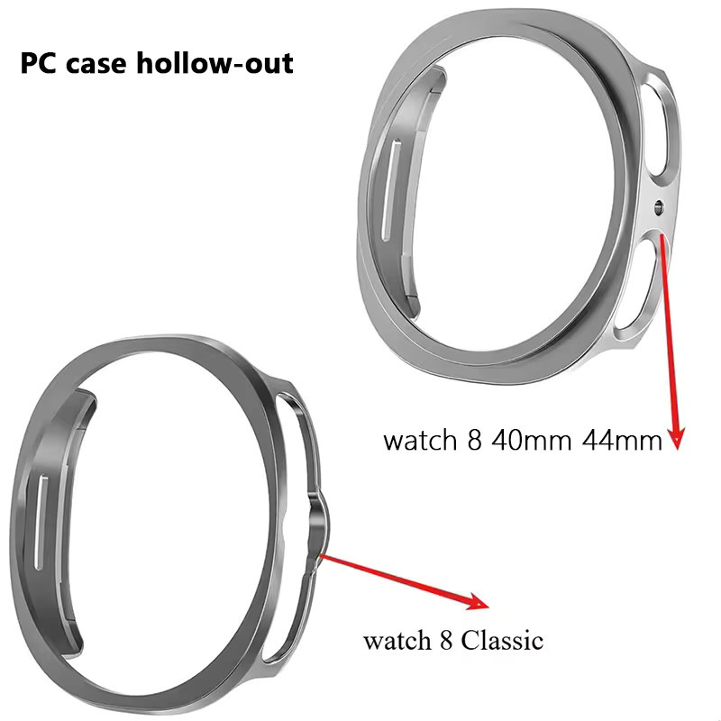 Mptionx PC-Gehäuse für Samsung Galaxy Watch 8, Schwarz, Unisex - Bild 2