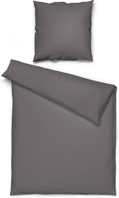 Beau Rêve Bettwäsche Set aus Baumwolle Renforce in Anthrazit Grau mit Bettbezug und Kissenbezug, Oeko-Tex Standard 100, B/H: 135 x 200 cm und 80 x 80 cm - Bild 1