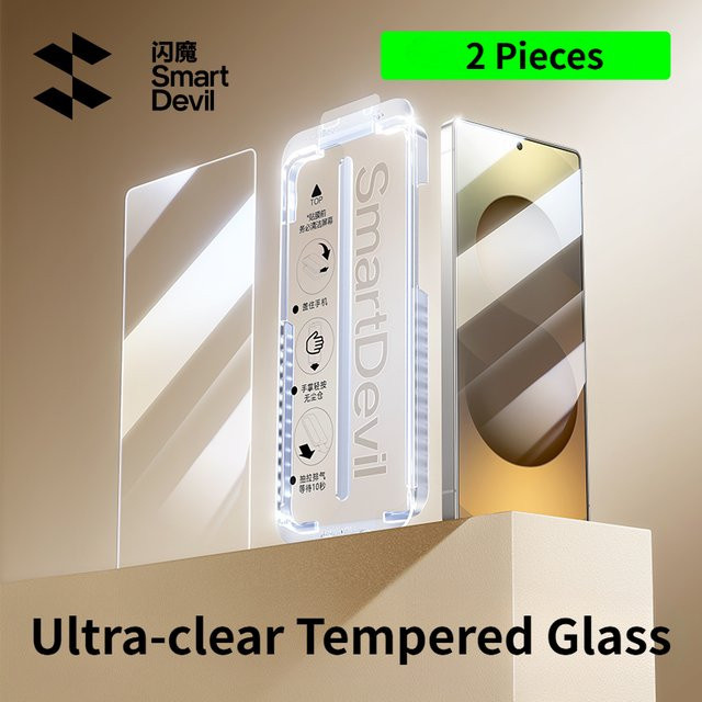 SmartDevil AR Gehärteter Glasfilm für Samsung S26 Ultra und Samsung S25 Ultra, Transparent, Anti-Fingerabdruck mit staubfreier Box - Bild 1