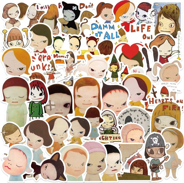 Yoshitomo Nara Cartoon-Aufkleber, 50-teiliges Set, multicolor - Bild 1