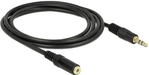 Delock 83766 Audio Verlängerungskabel Schwarz mit 3,5 mm Klinkenstecker auf 3,5 mm Klinkenbuchse, Länge: 2 m - Bild 1
