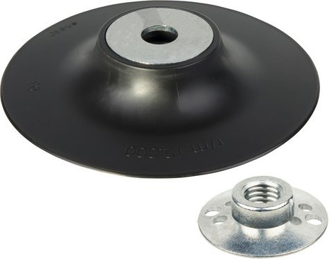 Wolfcraft Winkelschleifteller in Schwarz und Silber, Durchmesser: 125 mm - Bild 1