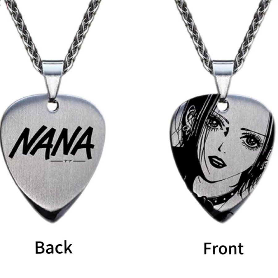 YiYuYiHua Halskette, Edelstahl, Silber, Unisex, Gitarren-Pick Anhänger - Bild 5