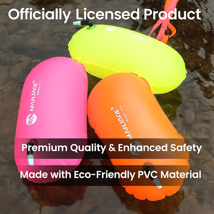 MARJAQE Sicherheitsboje aus PVC in Orange, wasserdichter Abschleppschwimmer mit Taillengürtel für Rafting und Schwimmbad - Bild 1