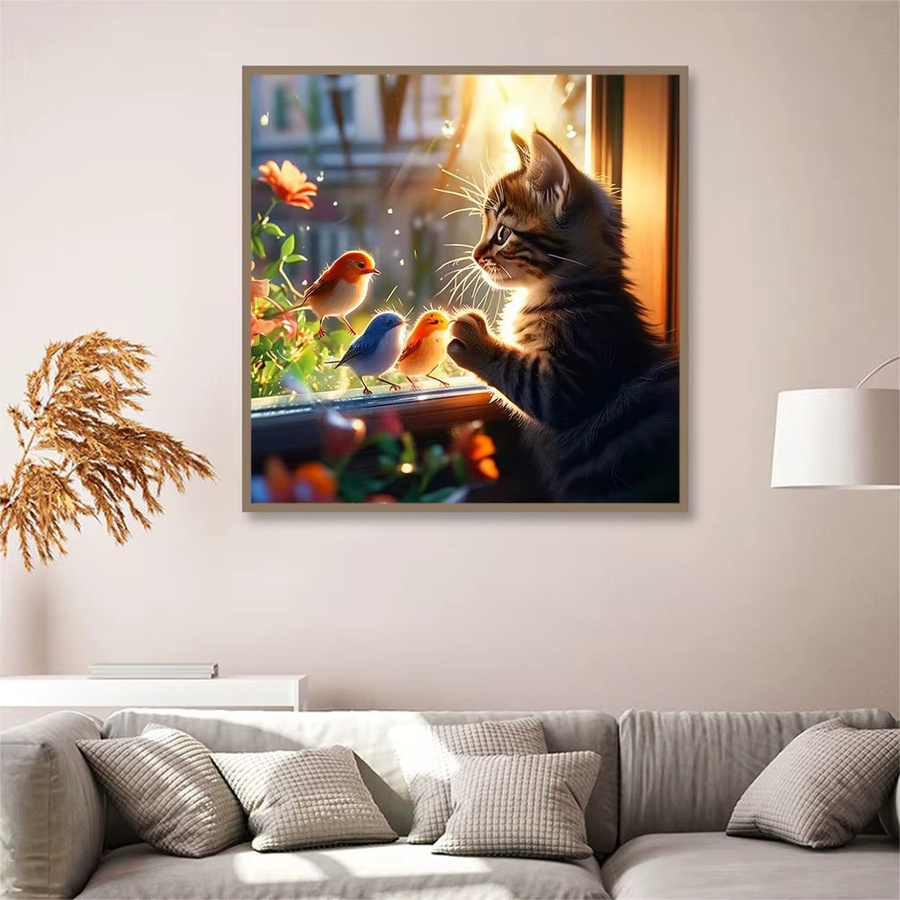 EverShine Diamant-Gemälde Tier-Motiv als Mosaik-Wanddekoration in Multicolour, quadratisch, Breite: 20 cm, Höhe: 20 cm - Bild 3