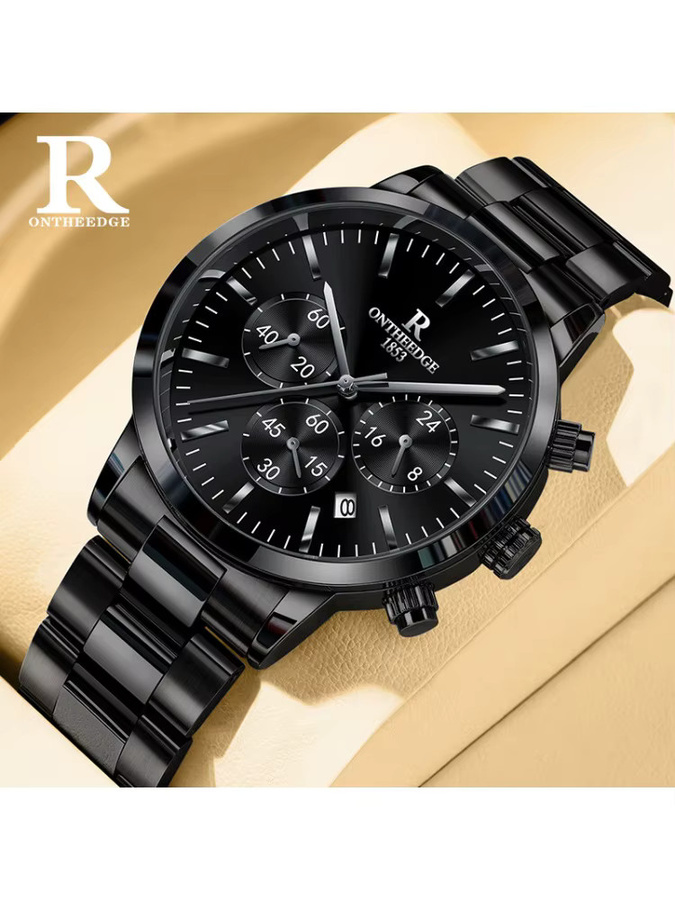 ONTHEEDGE Armbanduhr, Quarz, Edelstahl, Schwarz, Herren - Bild 6