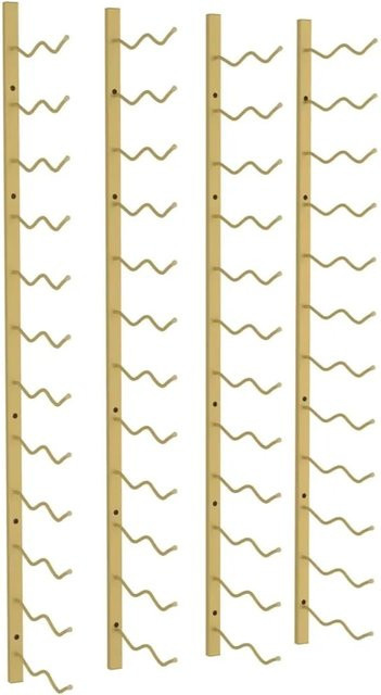 vidaXL Wand-Weinregal aus Eisen in Gold, 2er-Set für 24 Flaschen, modernes Design - Bild 1