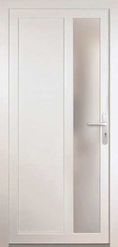 Meeth Nebeneingangstür ProM 04 in Weiß mit Klarglas-Einsatz, modern, B: 98,0 cm, H: 200,0 cm - Bild 1