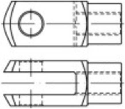 TOOLCRAFT Gabelgelenke aus verzinktem Stahl in Silber, 10 Stück, Durchmesser: 8 mm, Länge: 16 mm - Bild 1