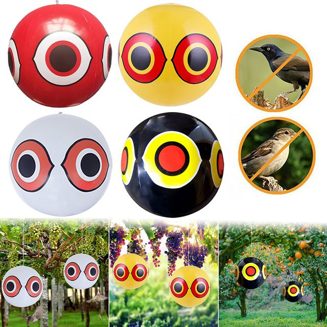 APWIKOGER Augen-Ballons zur visuellen Vogelabwehr für Garten und Außenbereich, Schwarz, Durchmesser: 40 cm - Bild 1