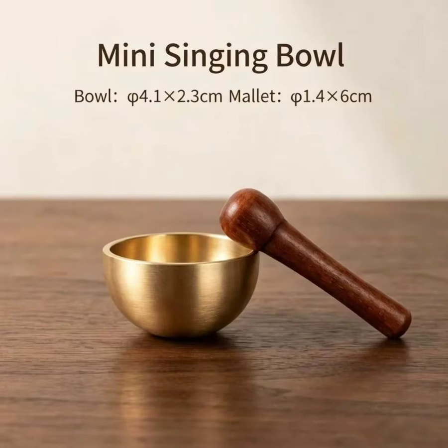 Original Intention Mini Messing-Klangschale in Gold zur Beruhigung und Handtherapie - Bild 2