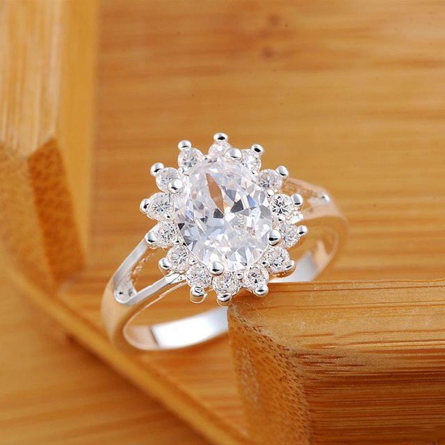 Ring Silber, Kristall, Diamant, Damen - Bild 1