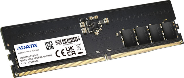 ADATA DDR5 DIMM Arbeitsspeicher 16 GB 4800 MHz PC5-38400 Schwarz - Bild 2