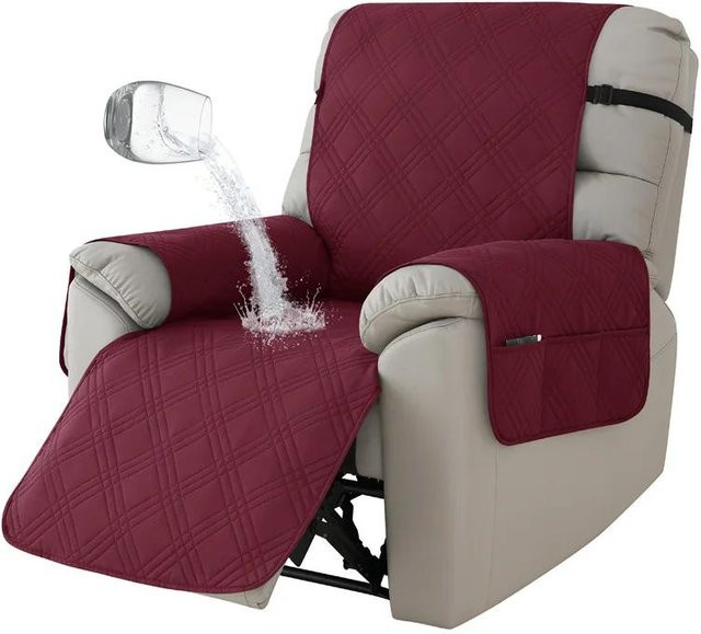 Wasserdichter und rutschfester 1-Sitzer Relaxsesselbezug in Grau für Sessel und Couch - Bild 1
