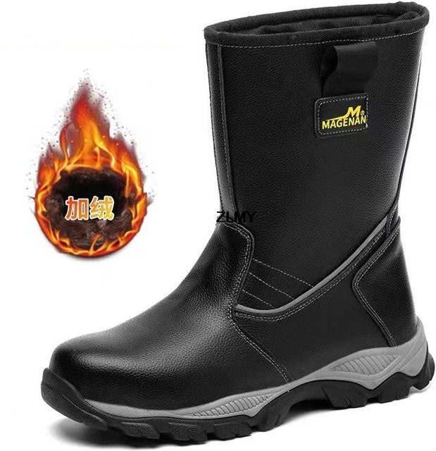Avant-garde Sicherheitsschuhe für Männer, wasserdichte Arbeitsstiefel mit Stahlkappe und Pannenschutz, Farbe: Schwarz, Größe: 46 - Bild 1