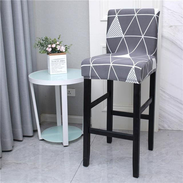 Yiran Furniture Elastischer Barhocker-Bezug mit kurzer Rückenlehne, einfarbig, waschbar - Bild 1